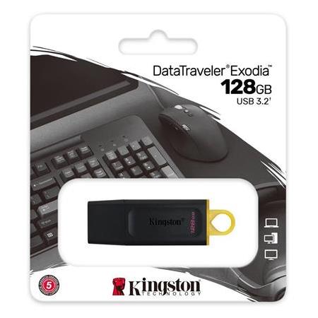 Kingston DTX/128GB 128Gb USB3.2 Gen1 DataTraveler Exodia (Black + Yellow) Flash Bellek