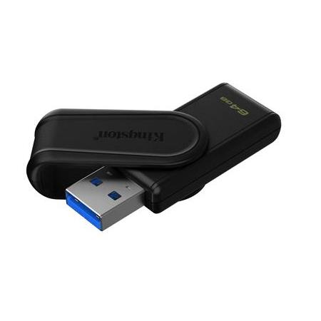 Kingston DTXS/64GB 64GB Portable USB 3.2 Gen1 DataTraveler ExodiaS (Black/Black) Flash Bellek