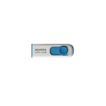 Adata C008/16GB 16GB USB2.0 Classic (White + Blue) Flash Bellek